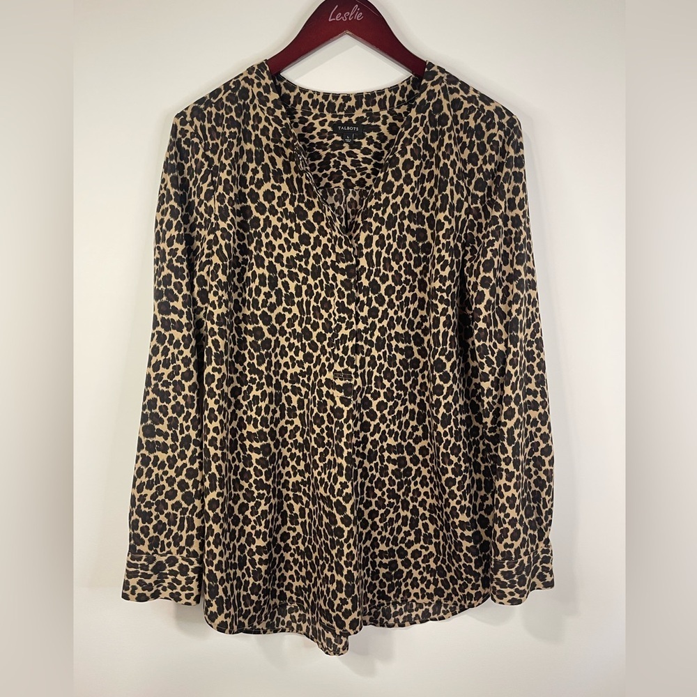 Talbot long sleeve animal pattern blouse .